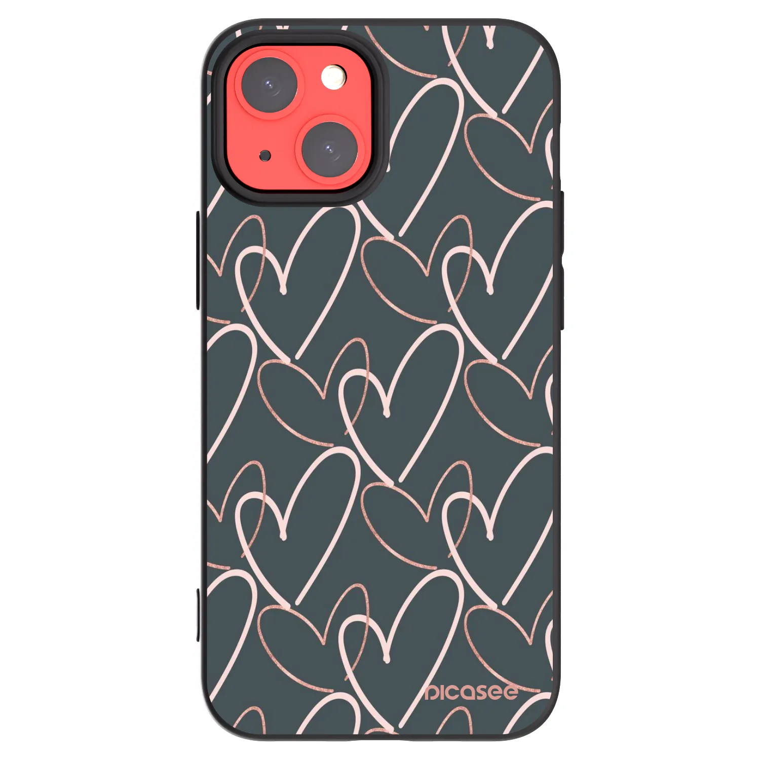 Picasee silikónový čierny obal pre Apple iPhone 13 mini - Veľa lásky