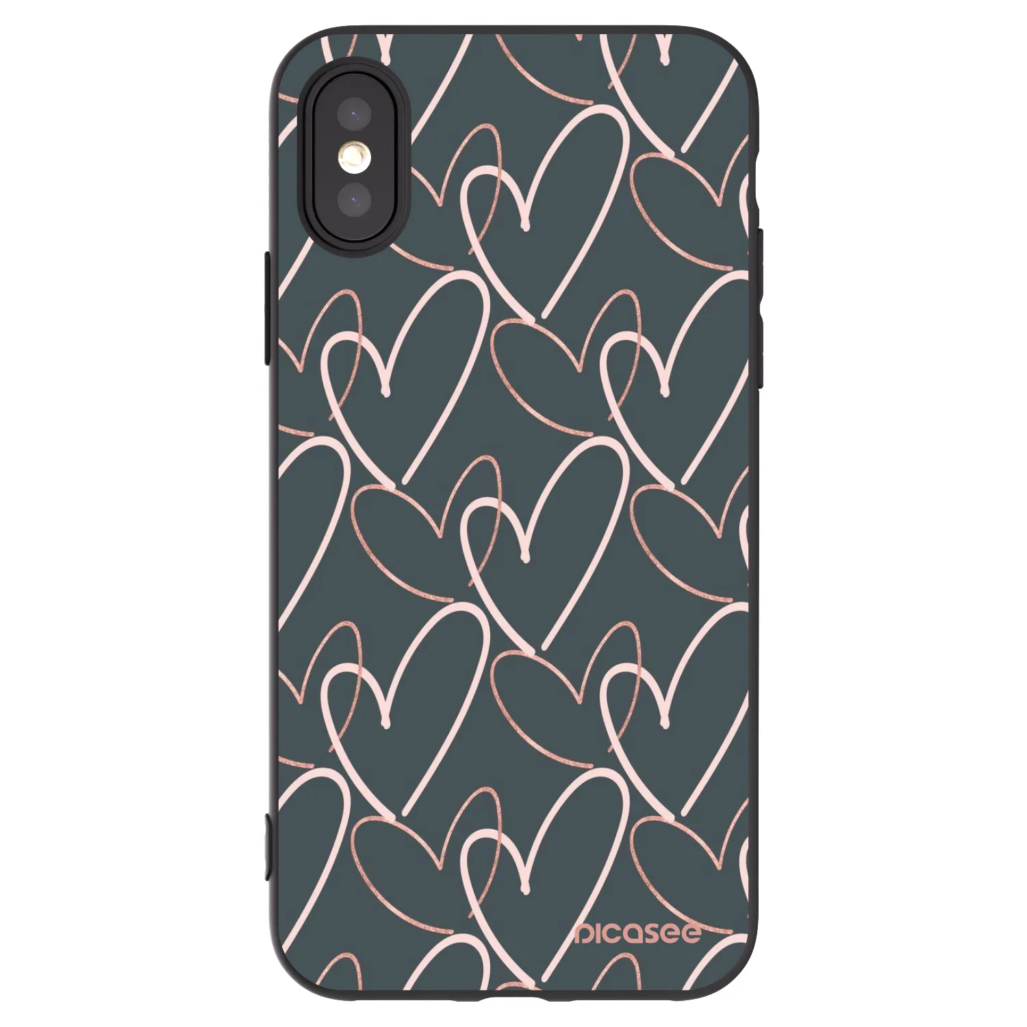 Silikónový čierny obal pre Apple iPhone X/XS - Veľa lásky