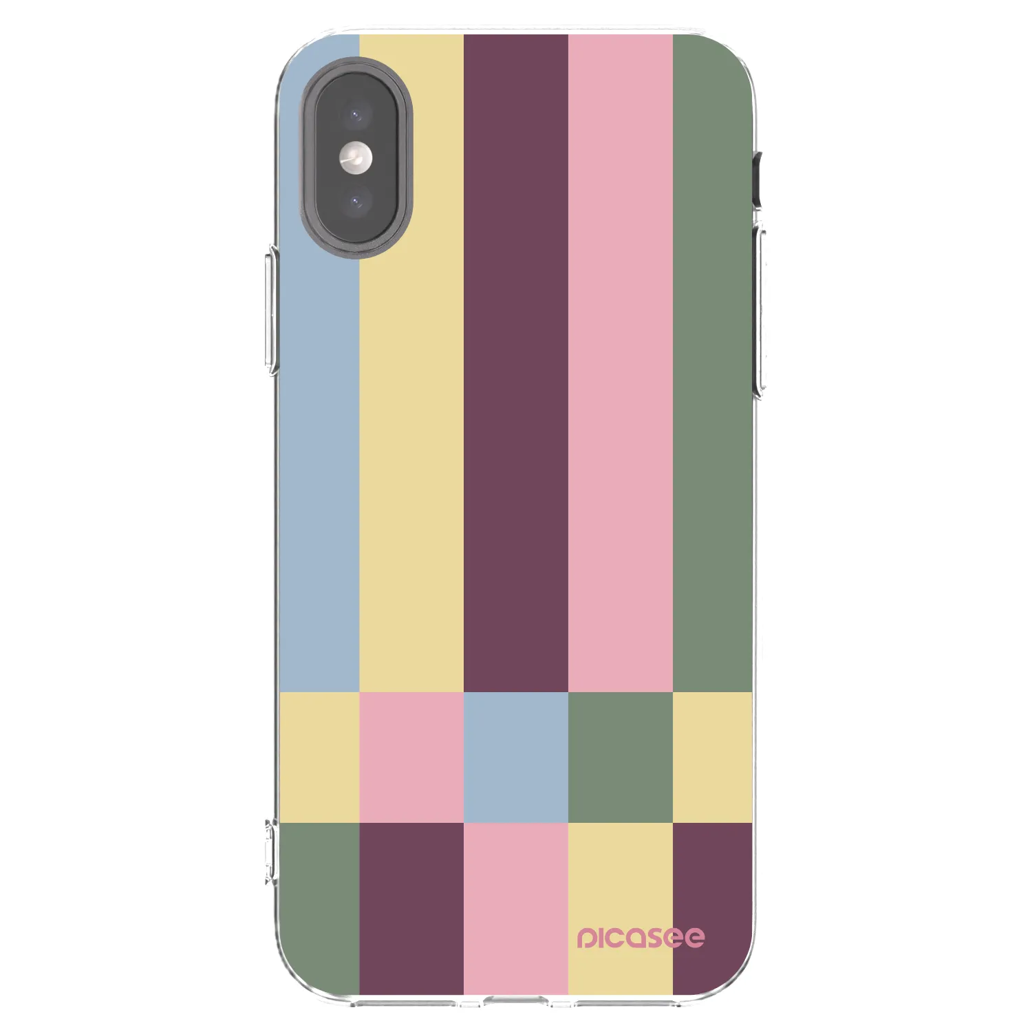Picasee silikónový prehľadný obal pre Apple iPhone X/XS - Lobby tiles