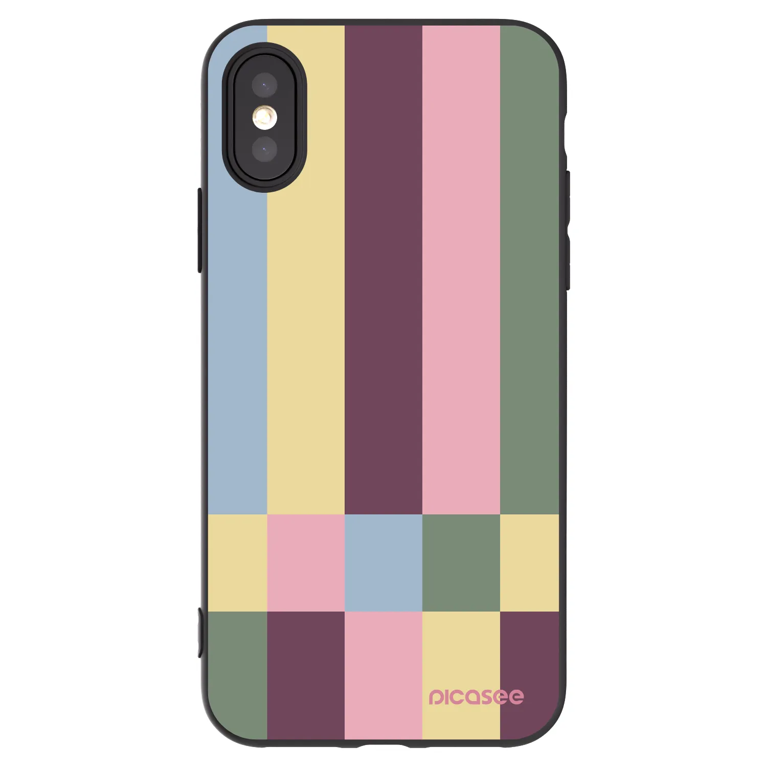 Picasee silikónový čierny obal pre Apple iPhone X/XS - Lobby tiles