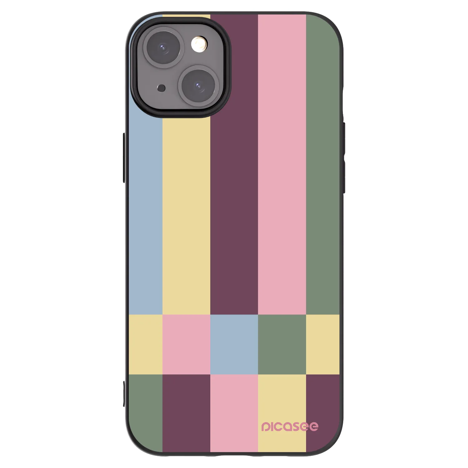 Picasee silikónový čierny obal pre Apple iPhone 15 Plus - Lobby tiles