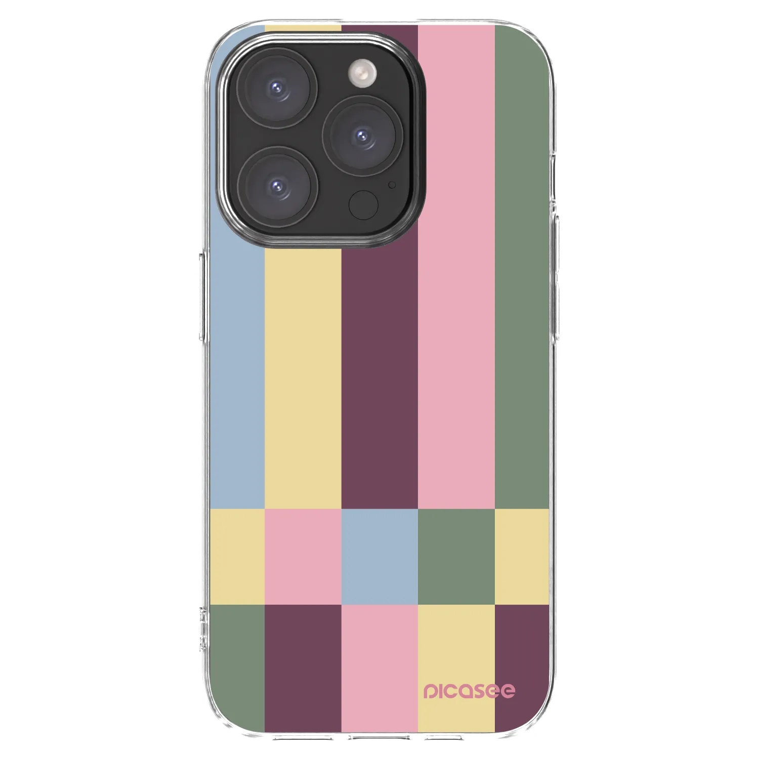 Picasee silikónový prehľadný obal pre Apple iPhone 15 Pro - Lobby tiles