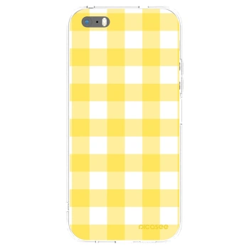 Picasee silikónový prehľadný obal pre Apple iPhone 5/5S/SE - Gride lemon