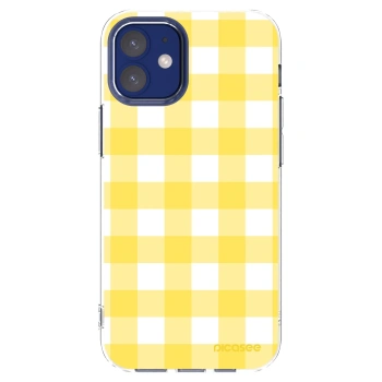 Picasee silikónový prehľadný obal pre Apple iPhone 12 mini - Gride lemon