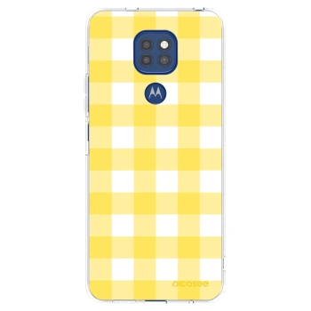 Picasee silikónový prehľadný obal pre Motorola Moto G9 Play - Gride lemon