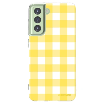 Picasee silikónový prehľadný obal pre Samsung Galaxy S21 FE 5G - Gride lemon