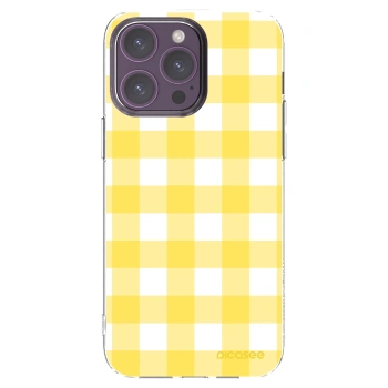 Picasee silikónový prehľadný obal pre Apple iPhone 14 Pro Max - Gride lemon