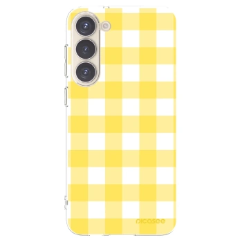 Picasee silikónový prehľadný obal pre Samsung Galaxy S23+ 5G - Gride lemon