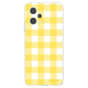 Picasee silikónový prehľadný obal pre Xiaomi Redmi Note 12 5G - Gride lemon