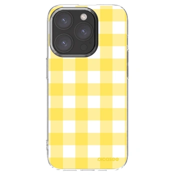 Picasee silikónový prehľadný obal pre Apple iPhone 15 Pro - Gride lemon