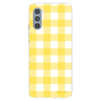 Picasee silikónový prehľadný obal pre Motorola Moto G62 - Gride lemon