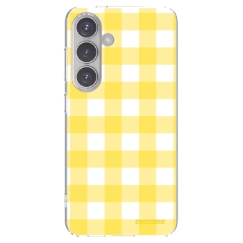 Picasee silikónový prehľadný obal pre Samsung Galaxy S24 S921B 5G - Gride lemon