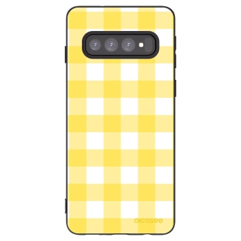 Picasee silikónový čierny obal pre Samsung Galaxy S10 G973 - Gride lemon