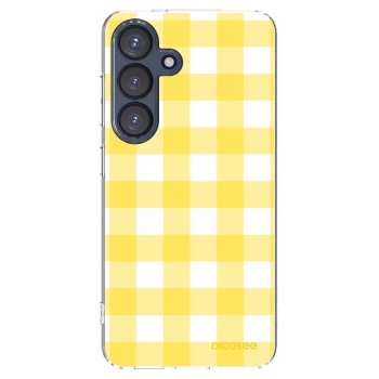 Picasee silikónový prehľadný obal pre Samsung Galaxy S25 5G - Gride lemon