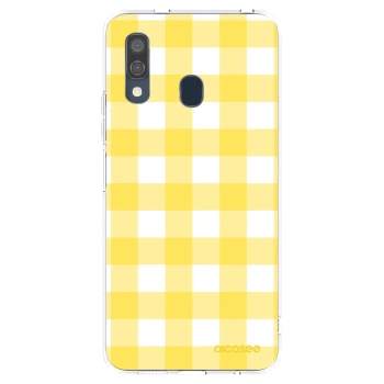 Picasee silikónový prehľadný obal pre Samsung Galaxy A40 A405F - Gride lemon