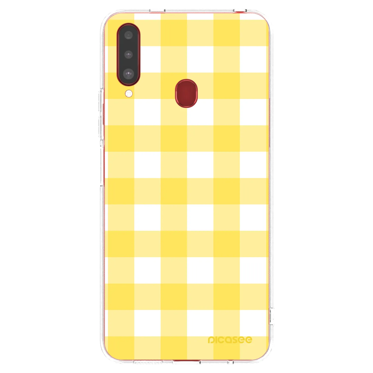 Picasee silikónový prehľadný obal pre Samsung Galaxy A20s - Gride lemon