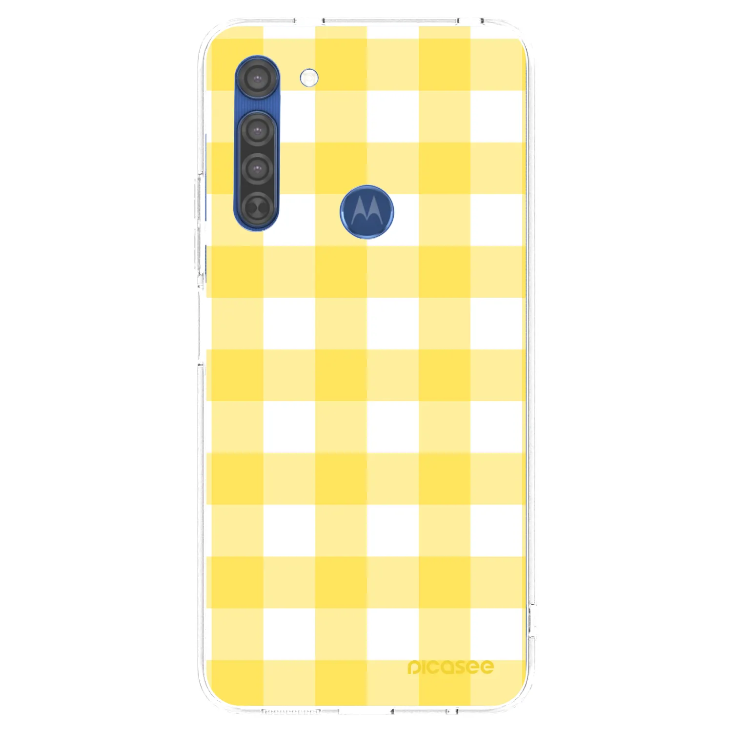 Picasee silikónový prehľadný obal pre Motorola Moto G8 - Gride lemon