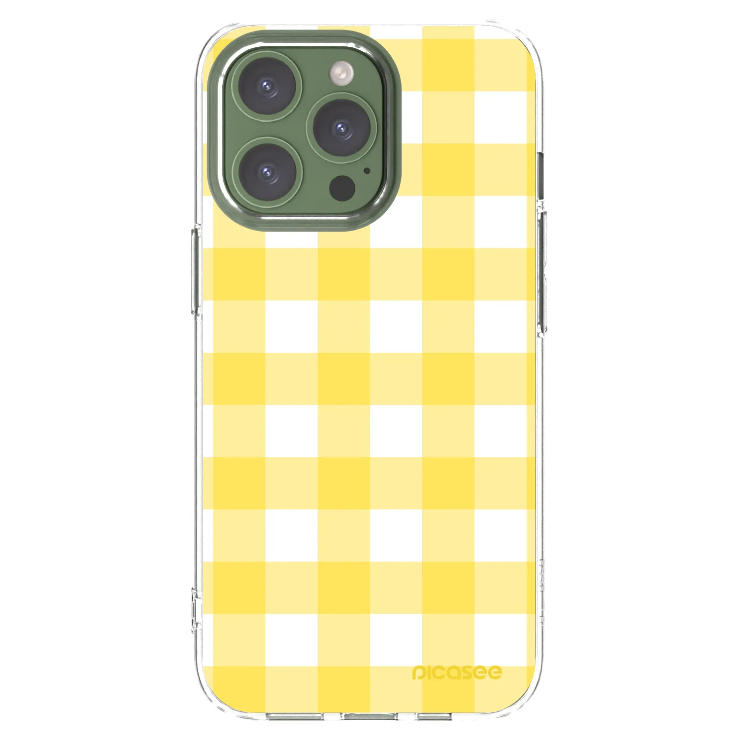 Picasee silikónový prehľadný obal pre Apple iPhone 13 Pro - Gride lemon
