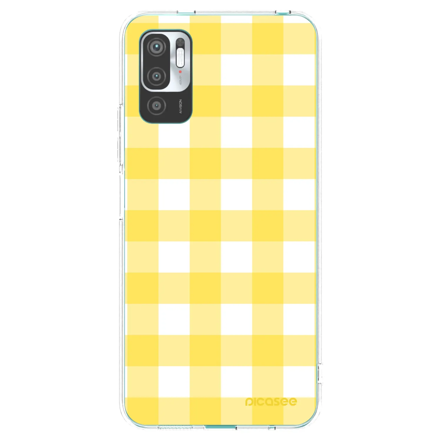 Picasee silikónový prehľadný obal pre Xiaomi Redmi Note 10 5G - Gride lemon