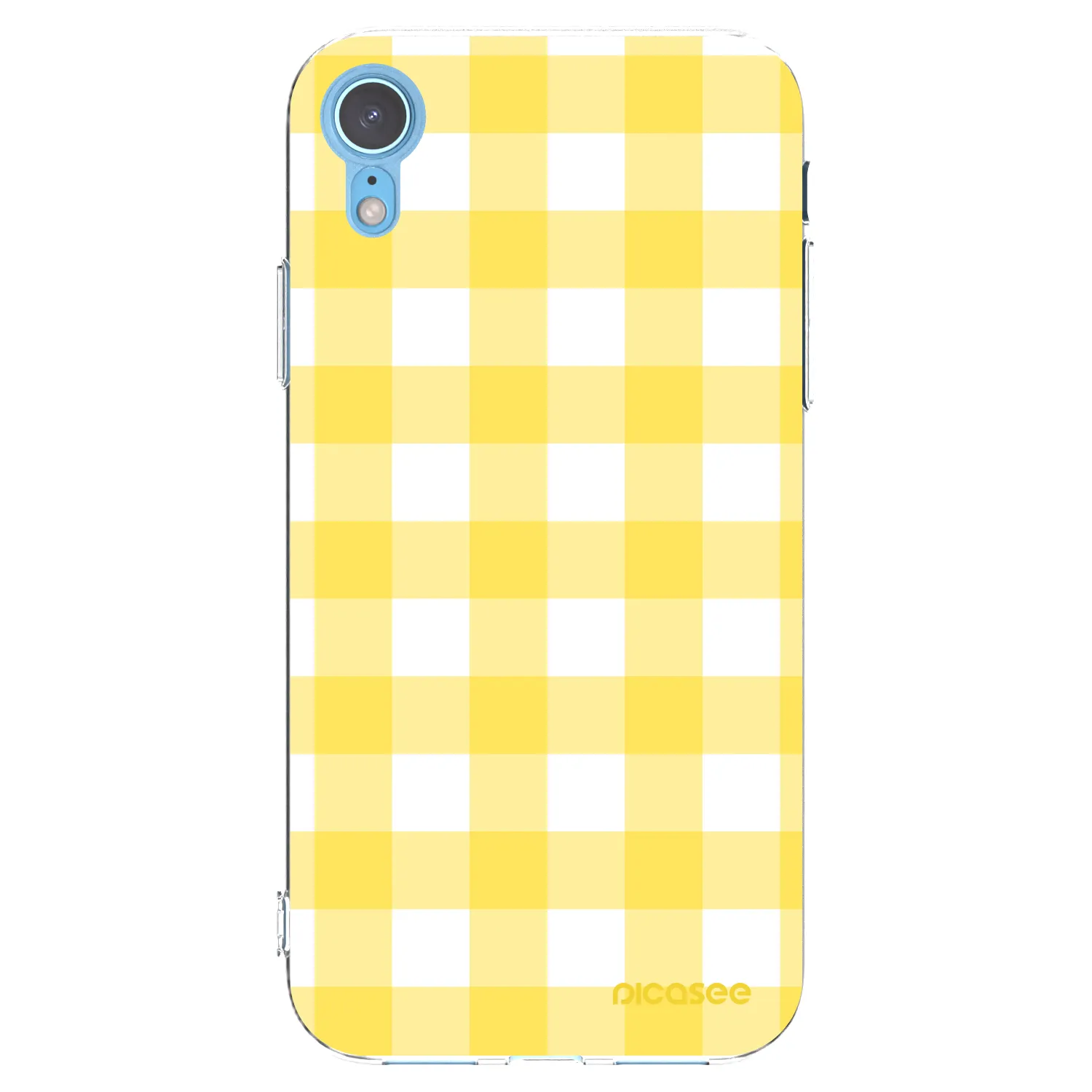 Picasee silikónový prehľadný obal pre Apple iPhone XR - Gride lemon