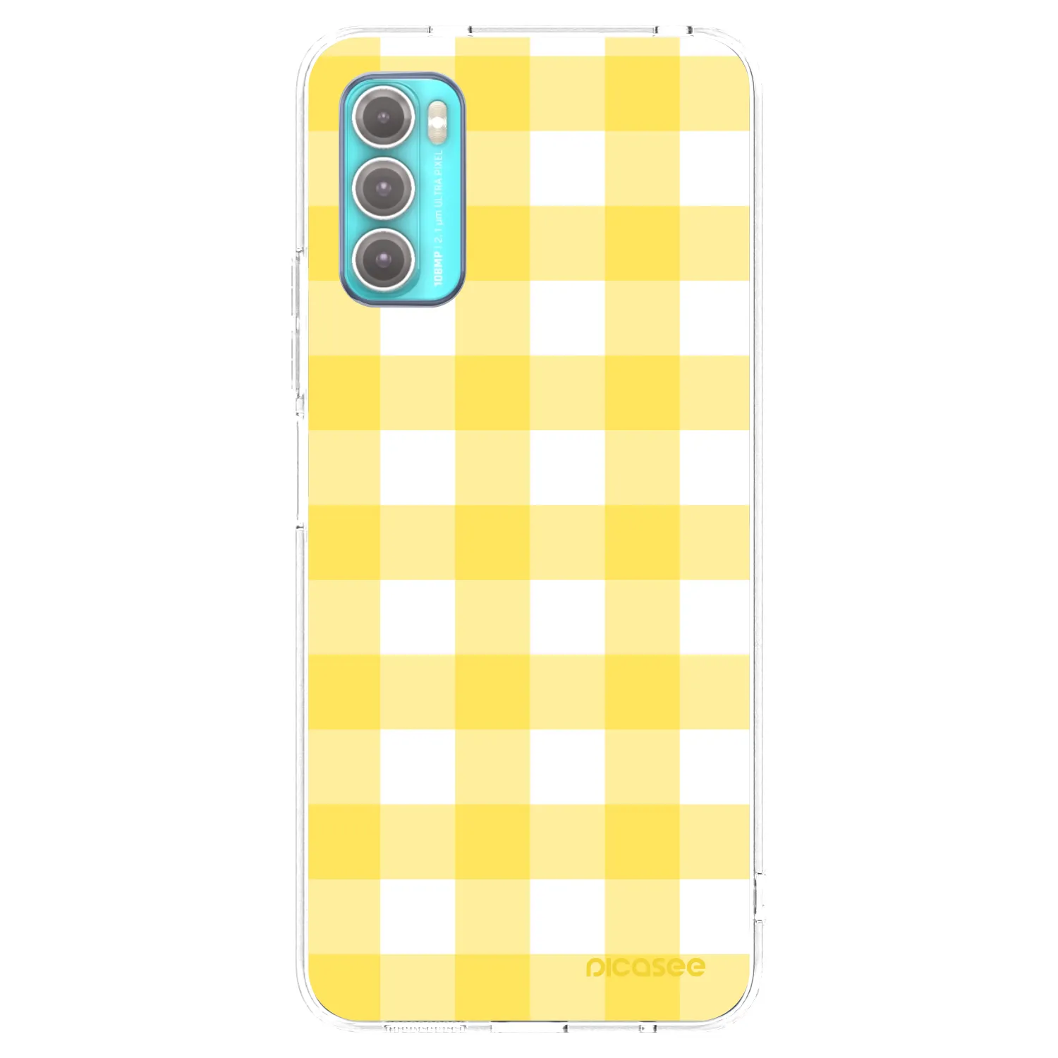 Picasee silikónový prehľadný obal pre Motorola Moto G60 - Gride lemon