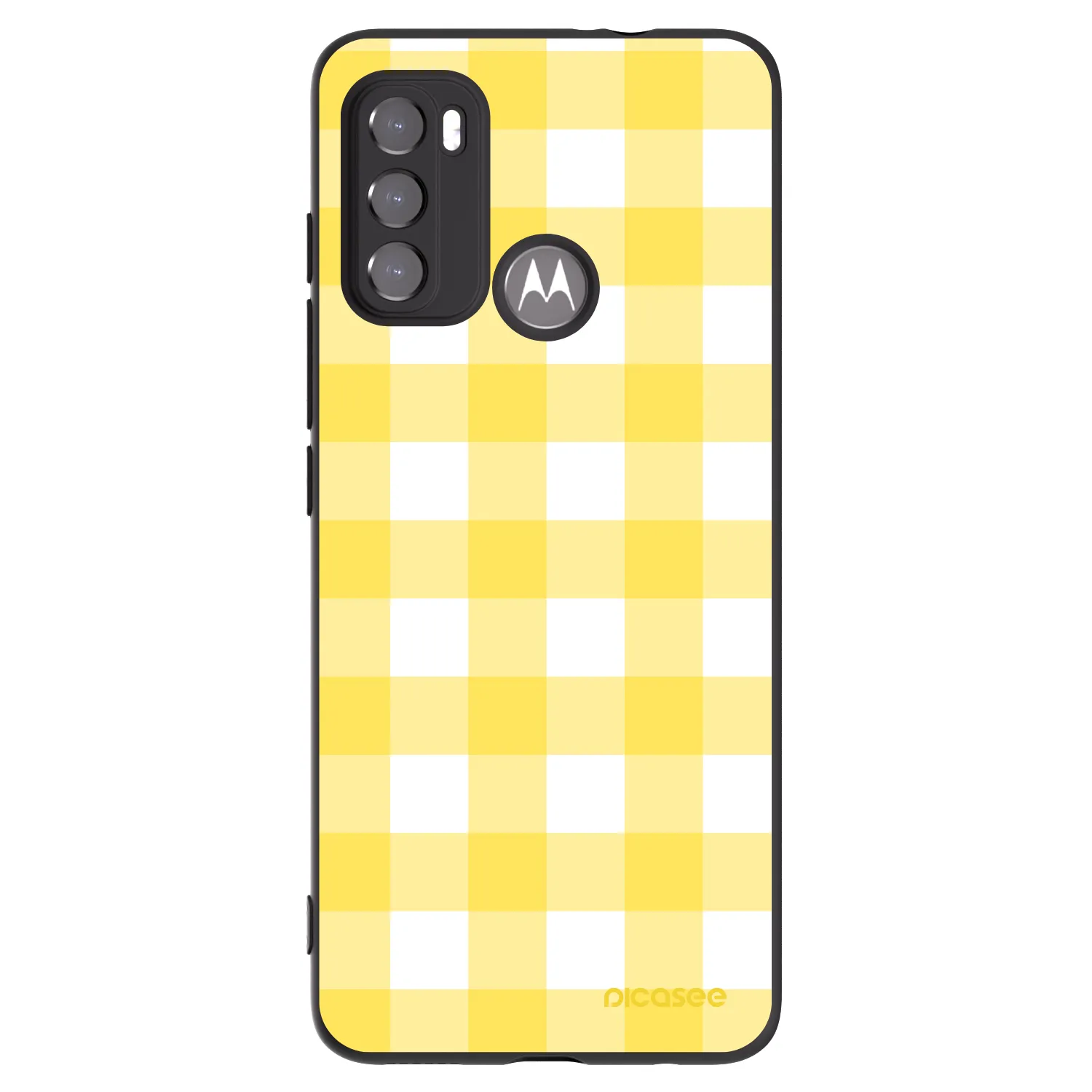 Picasee silikónový čierny obal pre Motorola Moto G60 - Gride lemon