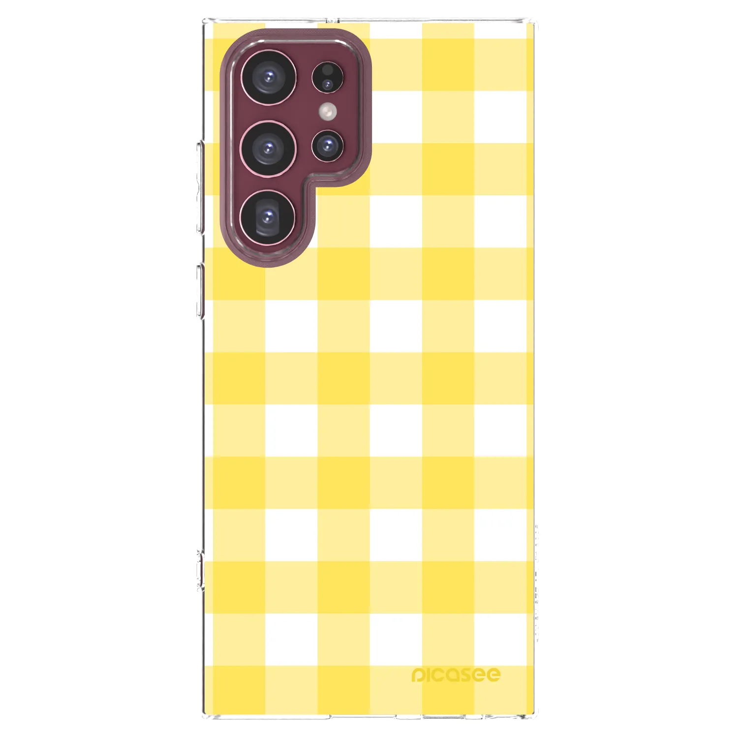 Picasee silikónový prehľadný obal pre Samsung Galaxy S22 Ultra 5G - Gride lemon