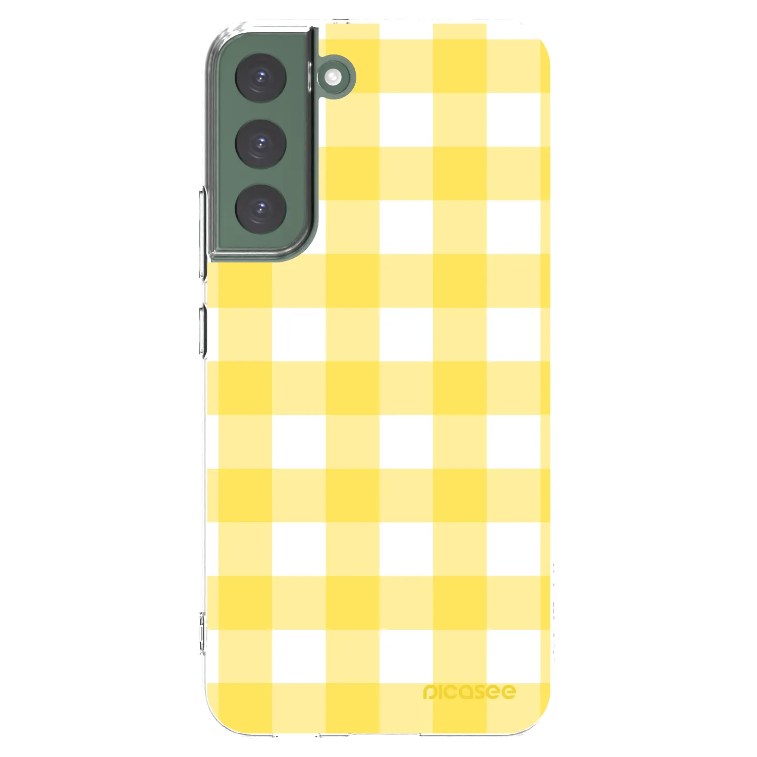 Picasee silikónový prehľadný obal pre Samsung Galaxy S22+ 5G - Gride lemon
