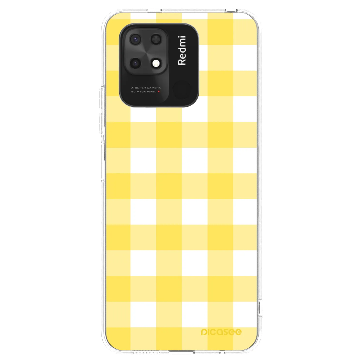 Picasee silikónový prehľadný obal pre Xiaomi Redmi 10C - Gride lemon
