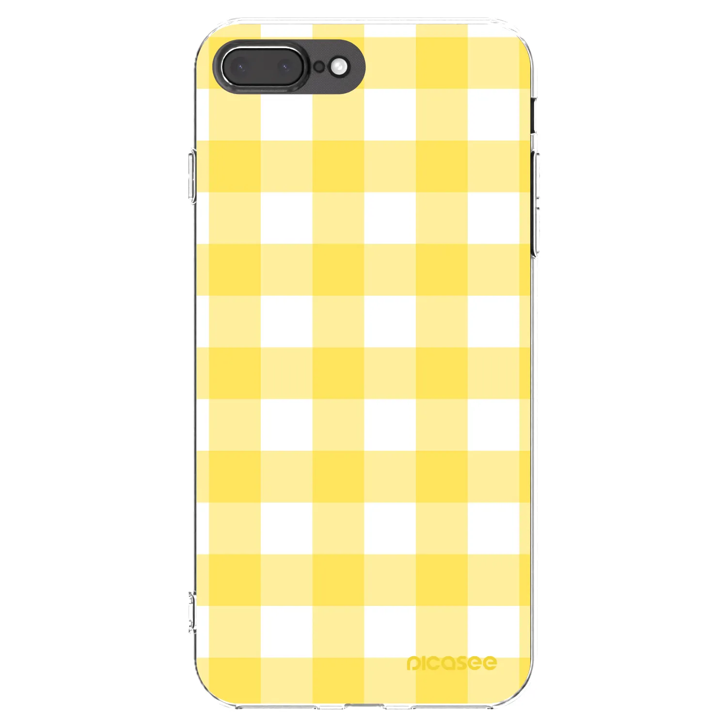 Picasee silikónový prehľadný obal pre Apple iPhone 8 Plus - Gride lemon