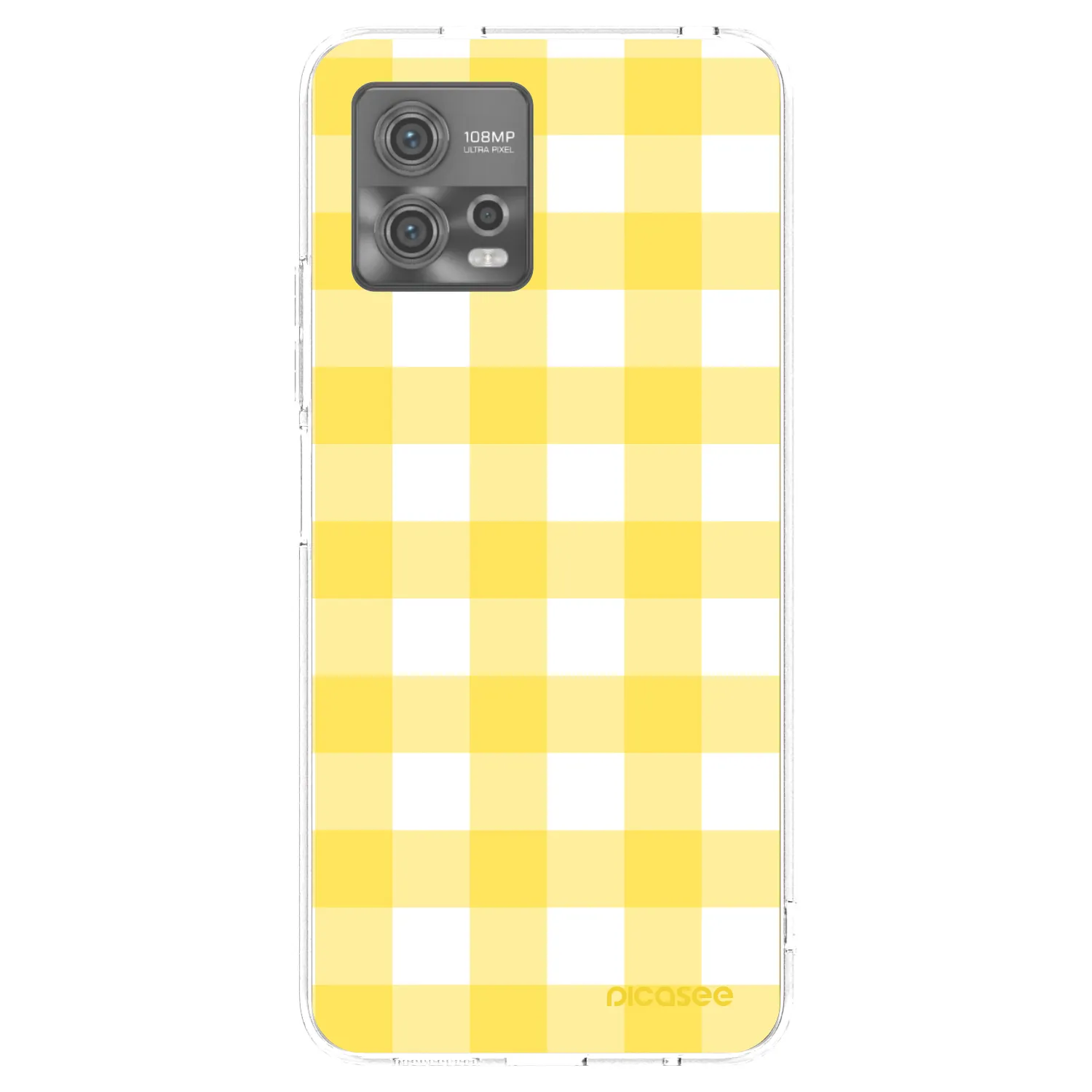 Picasee silikónový prehľadný obal pre Motorola Moto G72 - Gride lemon