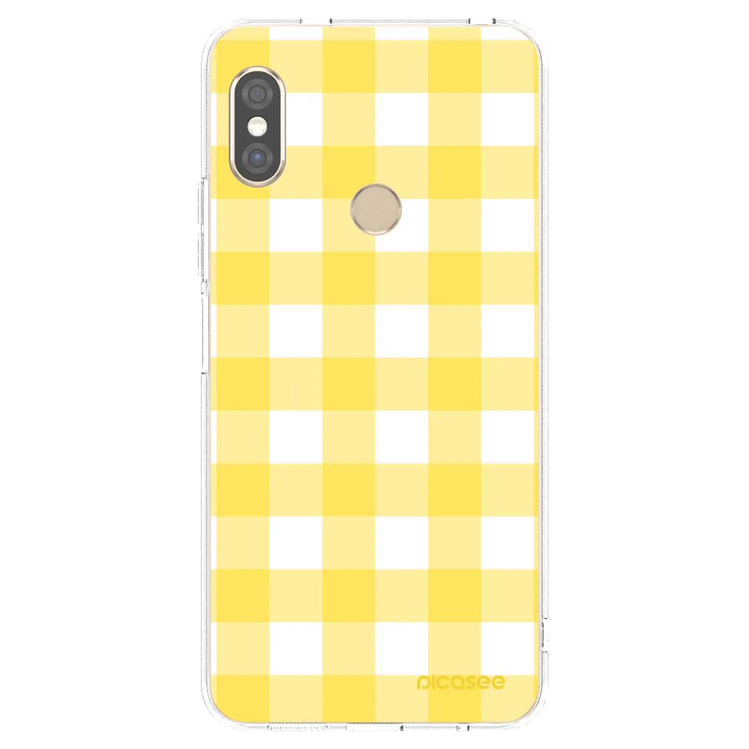 Picasee silikónový prehľadný obal pre Xiaomi Redmi Note 5 Global - Gride lemon