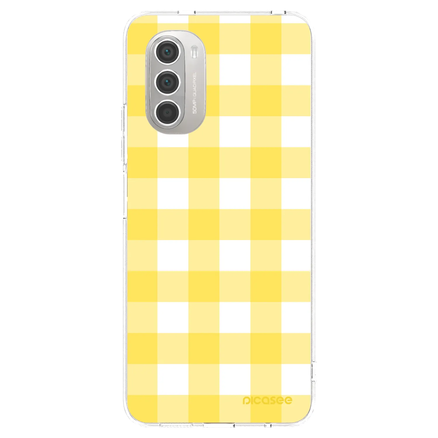 Picasee silikónový prehľadný obal pre Motorola Moto G51 - Gride lemon