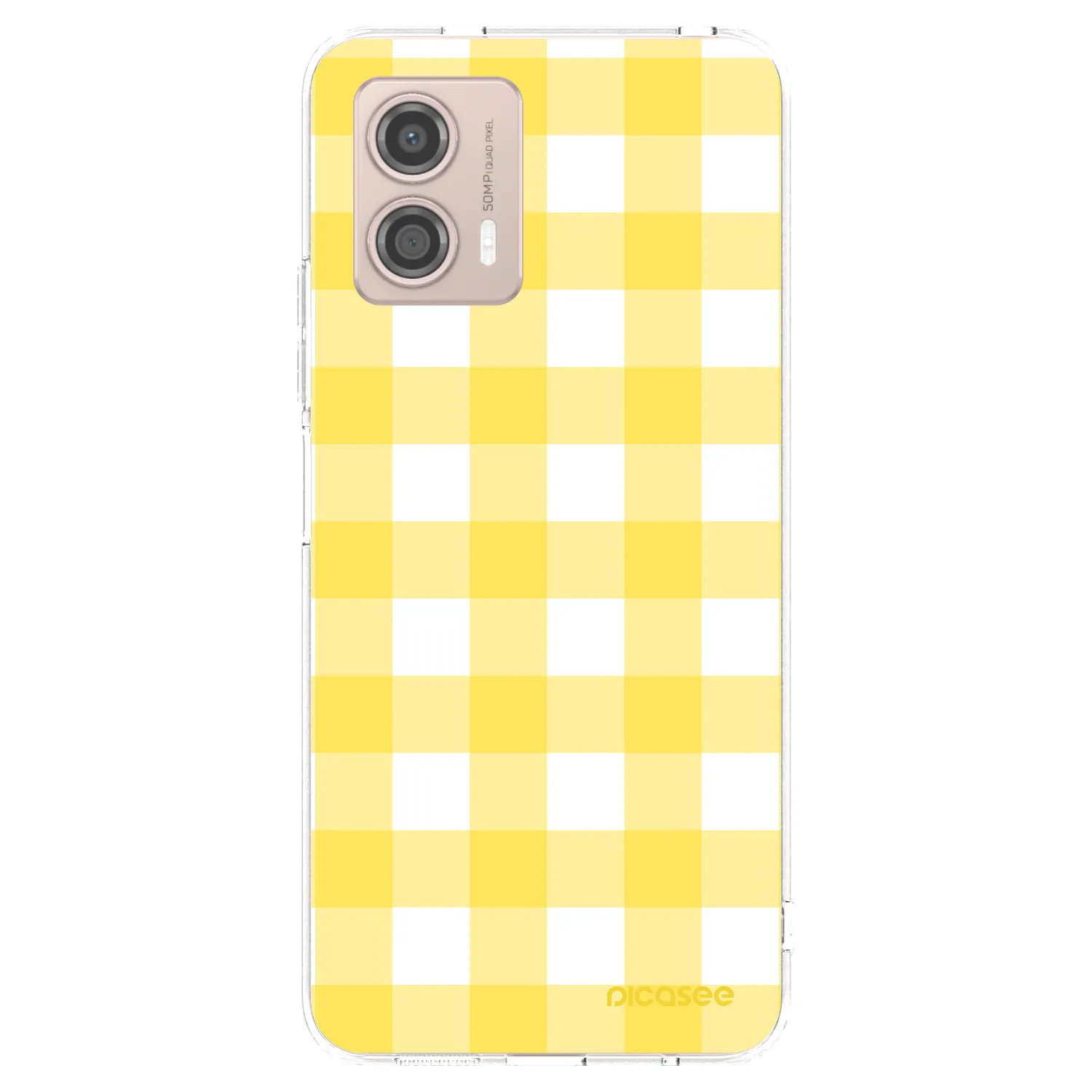 Picasee silikónový prehľadný obal pre Motorola Moto G53 5G - Gride lemon