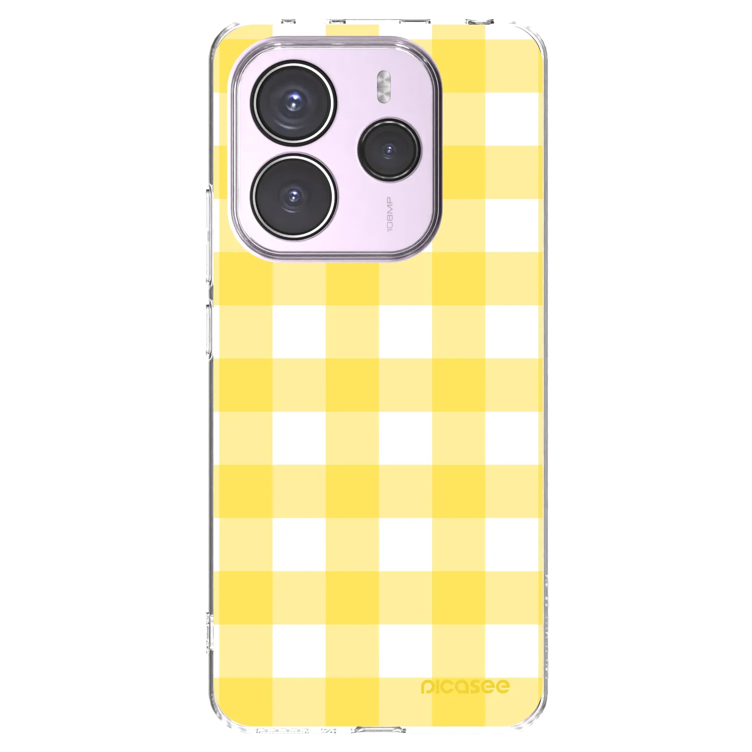 Picasee silikónový prehľadný obal pre Xiaomi Redmi Note 14 5G - Gride lemon