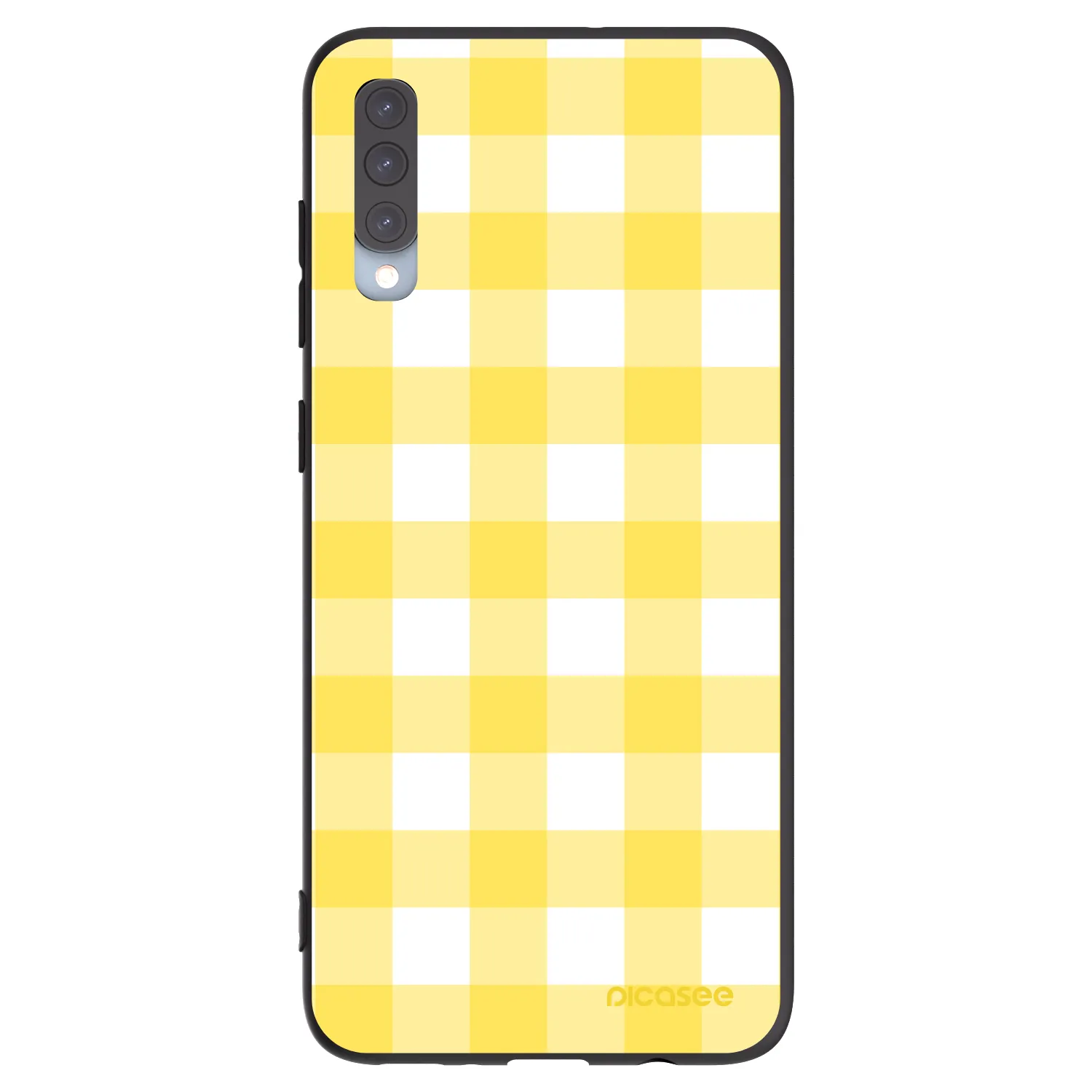 Picasee silikónový čierny obal pre Samsung Galaxy A70 A705F - Gride lemon