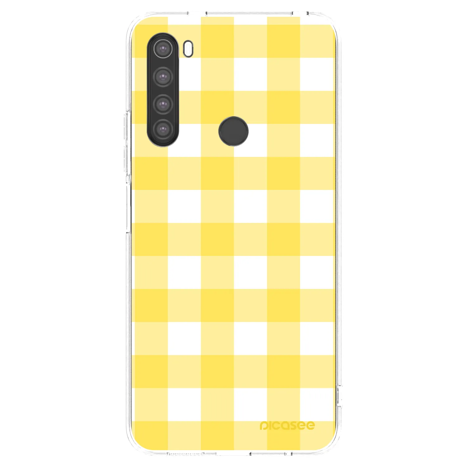 Picasee silikónový prehľadný obal pre Xiaomi Redmi Note 8 - Gride lemon
