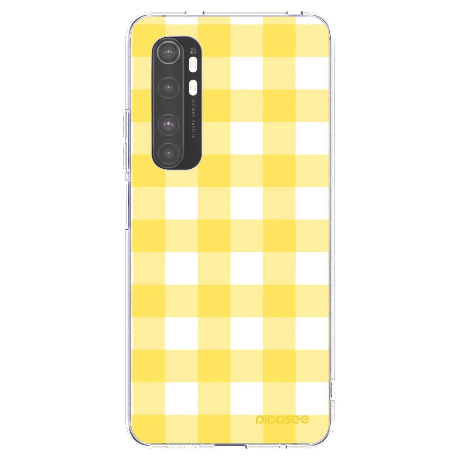 Picasee silikónový prehľadný obal pre Xiaomi Mi Note 10 Lite - Gride lemon
