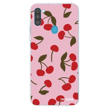 Picasee silikónový prehľadný obal pre Samsung Galaxy M11 - Cherry