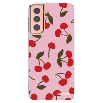 Picasee silikónový prehľadný obal pre Samsung Galaxy S21 5G G991B - Cherry