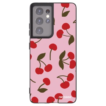 Picasee silikónový čierny obal pre Samsung Galaxy S21 Ultra 5G G998B - Cherry