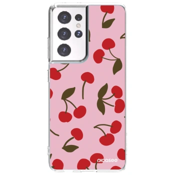 Picasee silikónový prehľadný obal pre Samsung Galaxy S21 Ultra 5G G998B - Cherry