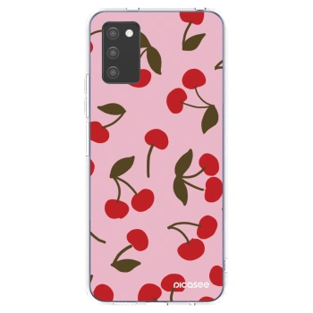 Picasee silikónový prehľadný obal pre Samsung Galaxy A02s A025G - Cherry