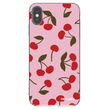 Picasee silikónový prehľadný obal pre Apple iPhone XS Max - Cherry