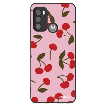 Picasee silikónový čierny obal pre Motorola Moto G60 - Cherry