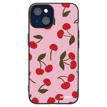Picasee silikónový čierny obal pre Apple iPhone 14 - Cherry