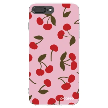 Picasee silikónový prehľadný obal pre Apple iPhone 8 Plus - Cherry