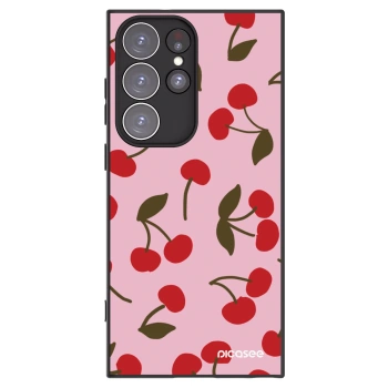 Picasee silikónový čierny obal pre Samsung Galaxy S23 Ultra 5G - Cherry