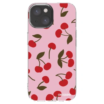 Picasee silikónový prehľadný obal pre Apple iPhone 15 - Cherry