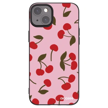 Picasee silikónový čierny obal pre Apple iPhone 15 Plus - Cherry